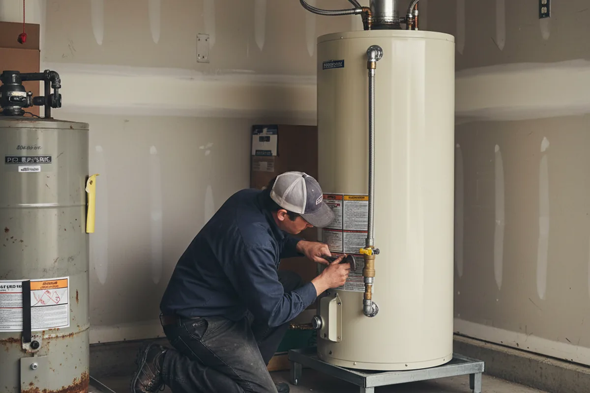 Water heater and shutoff valve replacement in Kaplan
